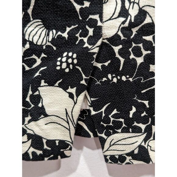 J. Crew 100% Cotton Black & Ivory Floral The Pencil Skirt, 00P - Picture 3 of 7